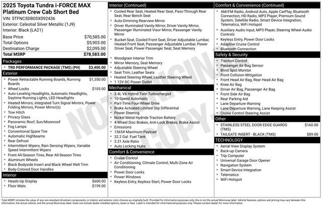 New 2025 Toyota Tundra Platinum w/ TRD Performance Package (TMS) image 7