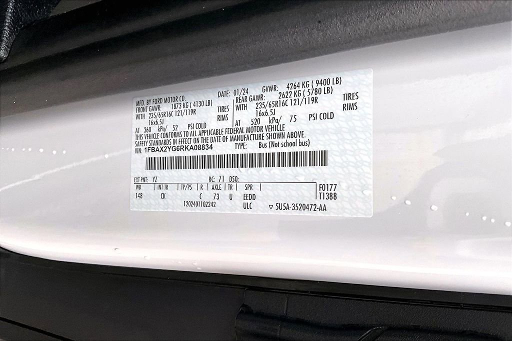 Certified 2024 Ford Transit 350 XLT image 34