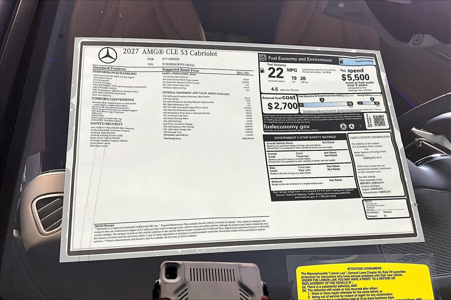 New 2027 Mercedes-Benz CLE 53 AMG 4MATIC Cabriolet image 18
