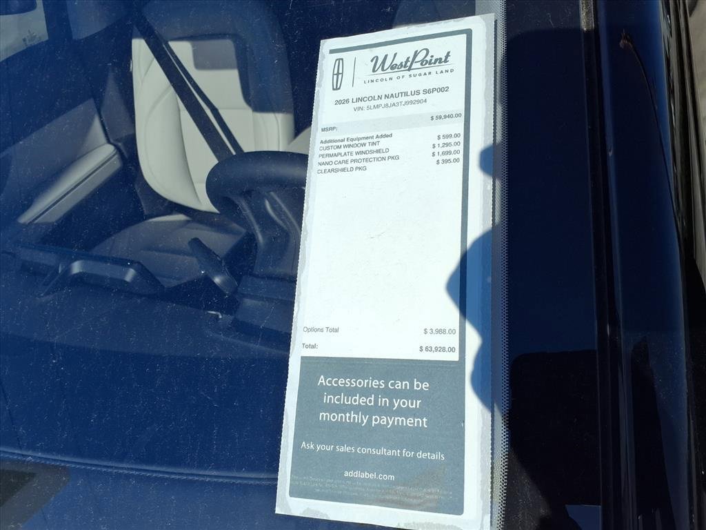 New 2026 Lincoln Nautilus Premier w/ Jet Appearance Package image 3