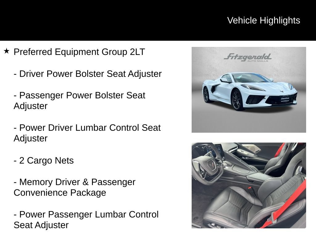 Used 2025 Chevrolet Corvette Stingray Preferred Conv w/ Z51 Performance Package RWD image 9