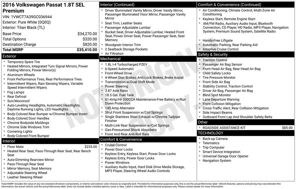 Used 2016 Volkswagen Passat 1.8T SEL Premium image 2