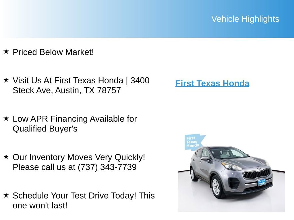 Used 2017 Kia Sportage LX w/ LX Popular Package FWD image 10