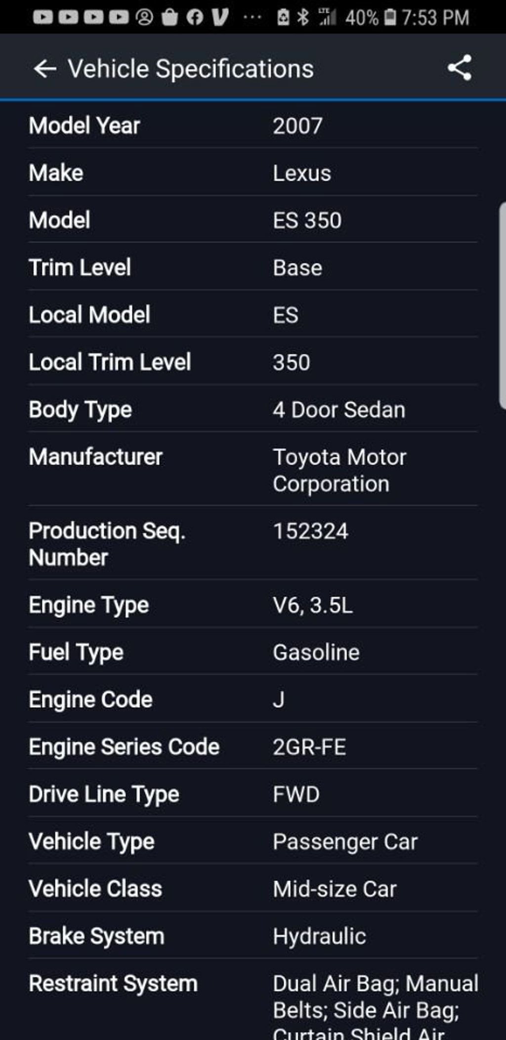 Used 2007 Lexus ES 350 image 50