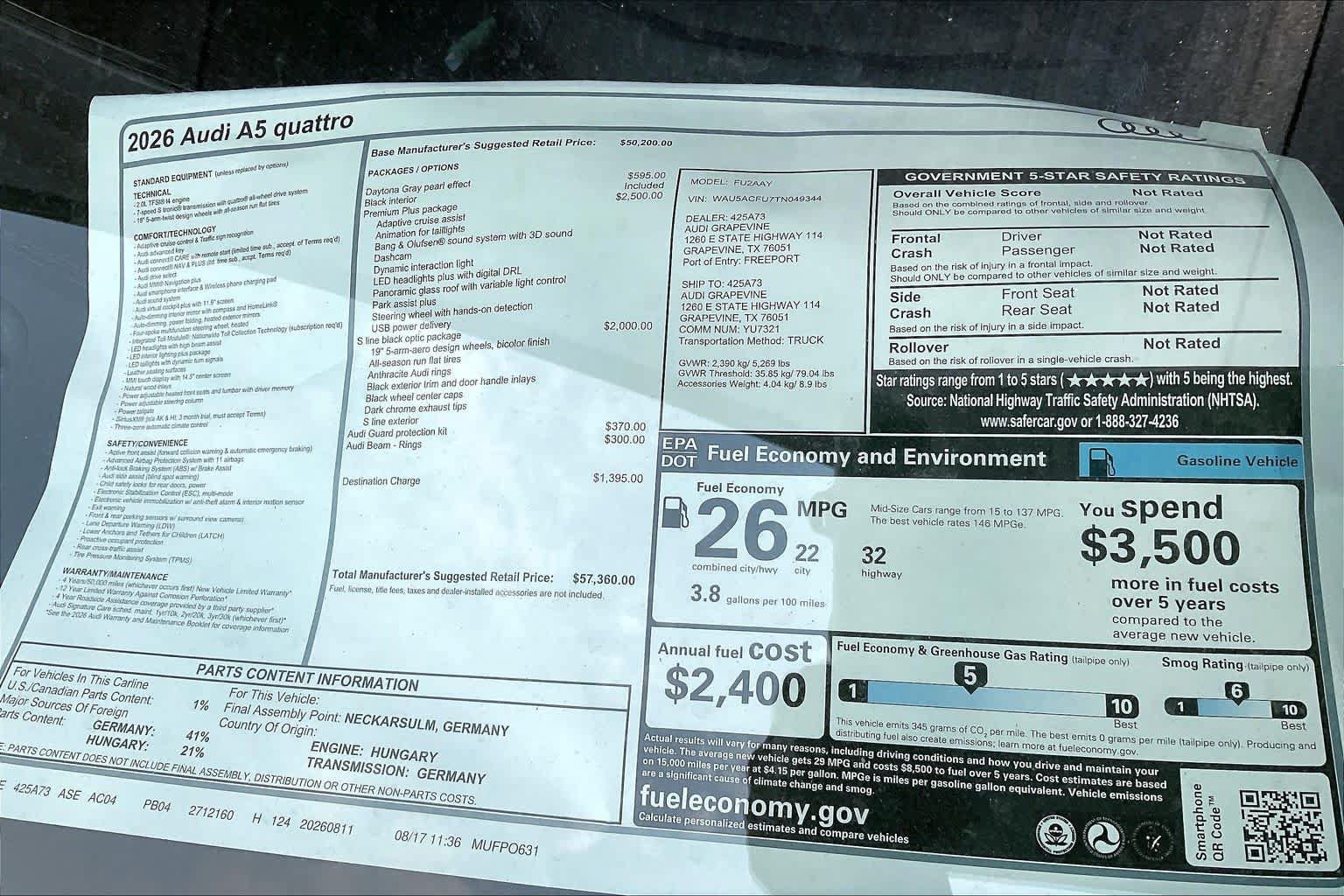 New 2026 Audi A5 Premium Plus w/ Premium Plus Package AWD/4WD image 19