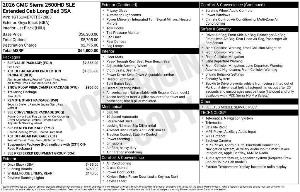 New 2026 GMC Sierra 2500 SLE w/ SLE Value Package; AWD/4WD image 38