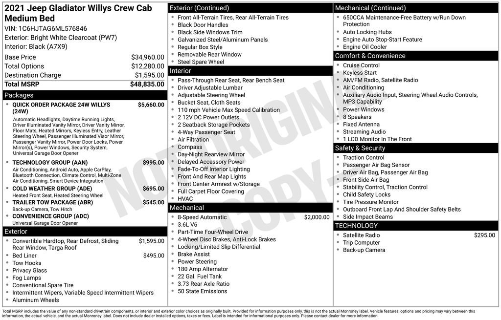 Used 2021 Jeep Gladiator Willys image 2