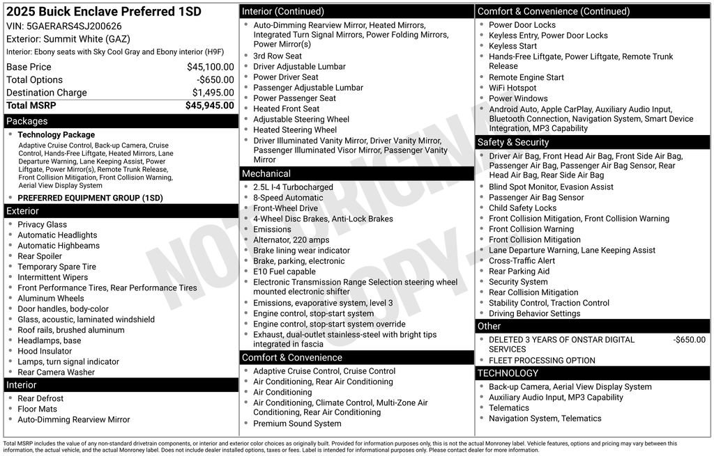 Used 2025 Buick Enclave Preferred FWD image 40