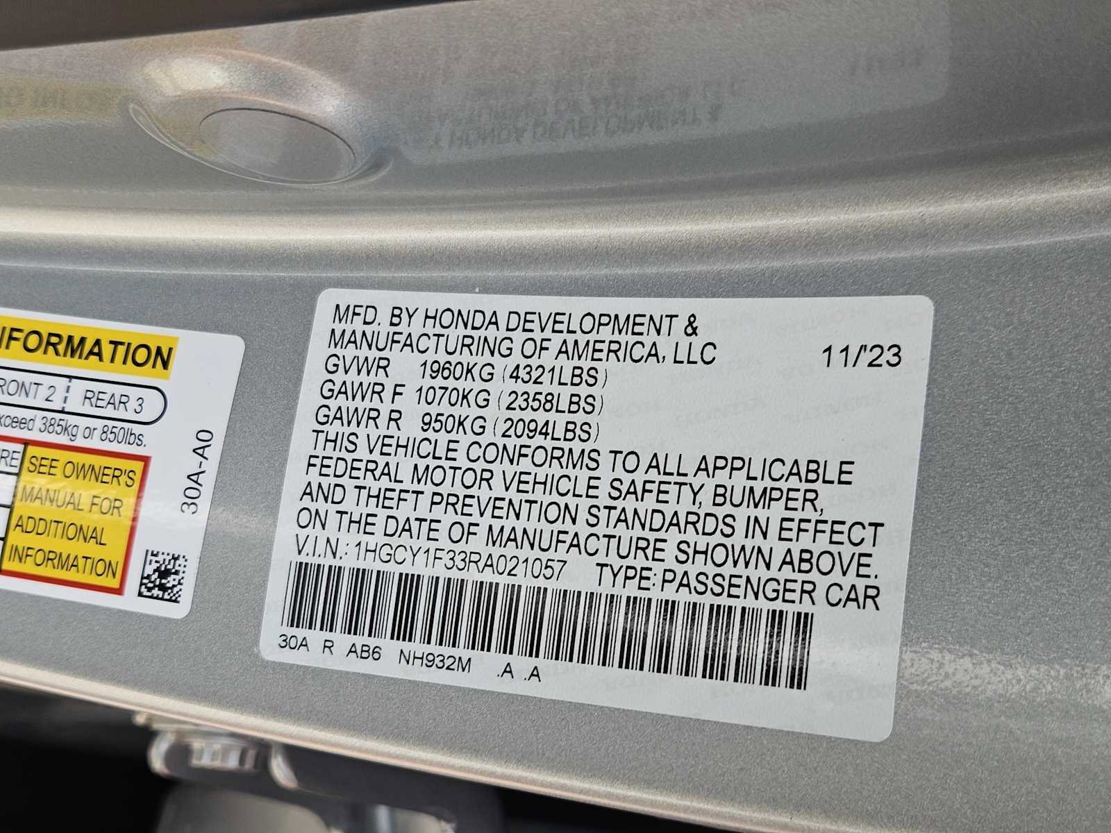 Certified 2024 Honda Accord EX image 30