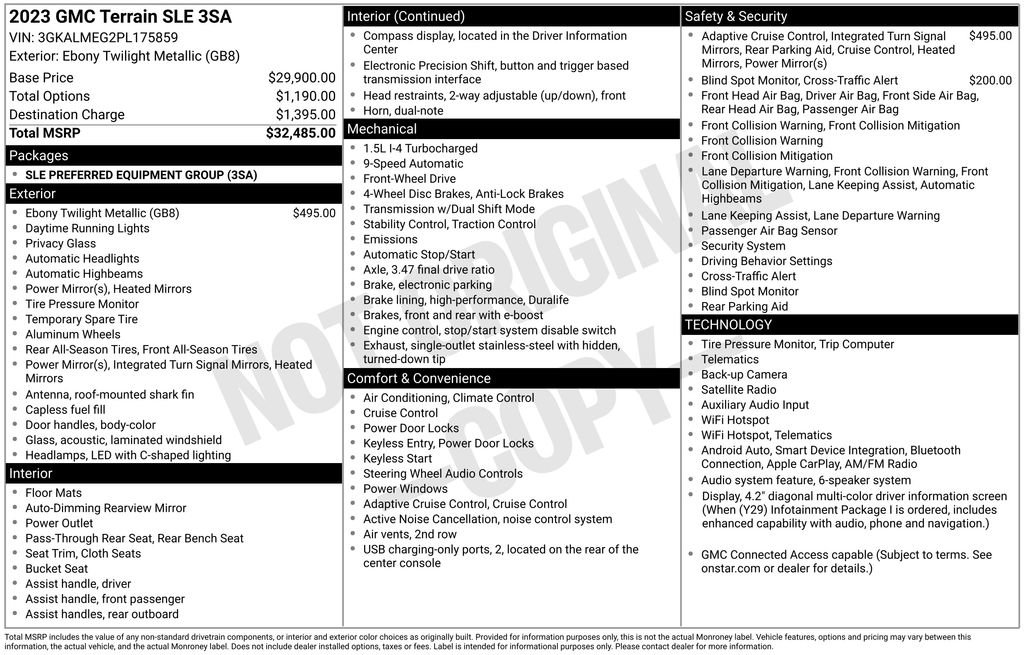 Used 2023 GMC Terrain SLE FWD image 2