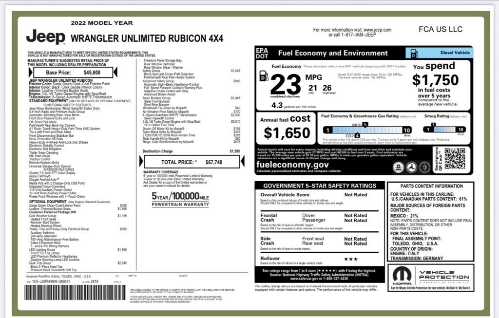 Used 2022 Jeep Wrangler Unlimited Rubicon w/ Dual Top Group image 32