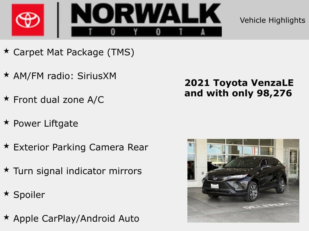 Certified 2021 Toyota Venza LE image 10
