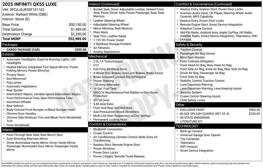 Certified 2025 INFINITI QX55 Luxe w/ Cargo Package image 10