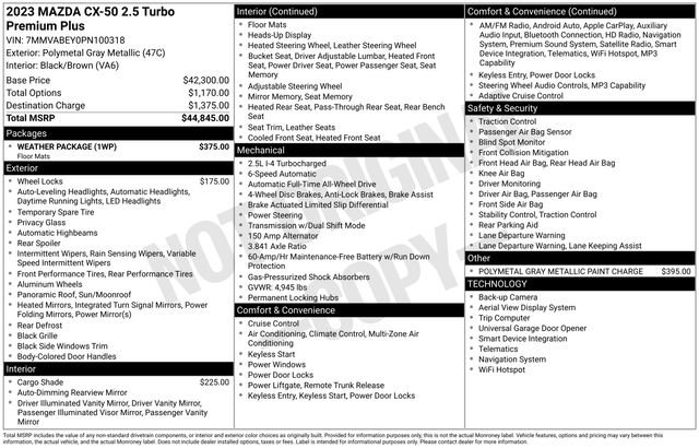 Used 2023 MAZDA CX-50 2.5 Turbo w/ Weather Package image 38