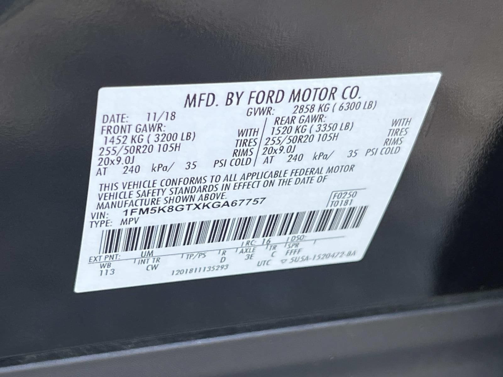 Used 2019 Ford Explorer Sport w/ Equipment Group 401A AWD/4WD image 35