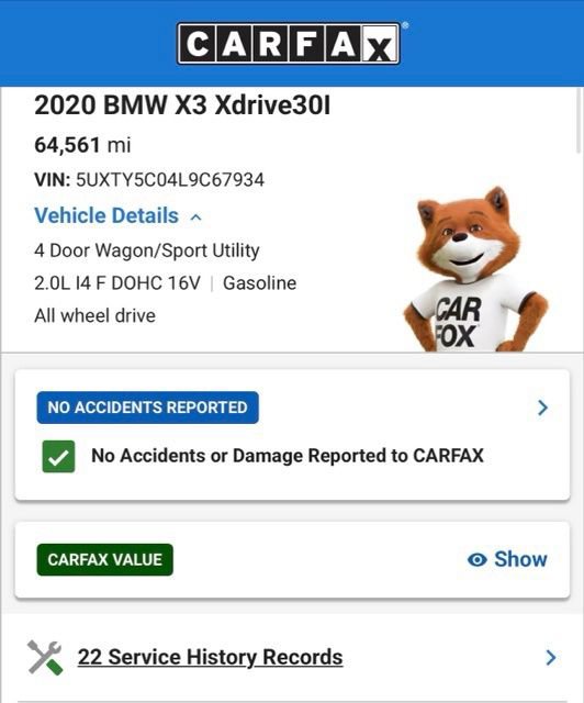 Used 2020 BMW X3 xDrive30i w/ Convenience Package AWD/4WD image 4