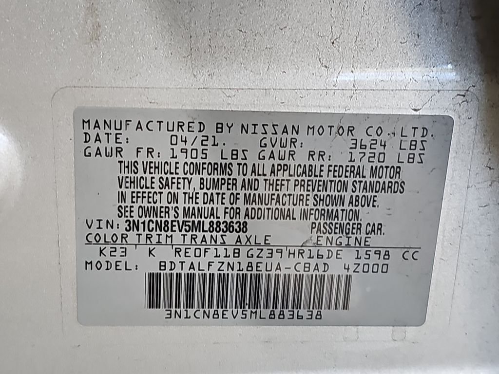 Used 2021 Nissan Versa SV FWD image 34