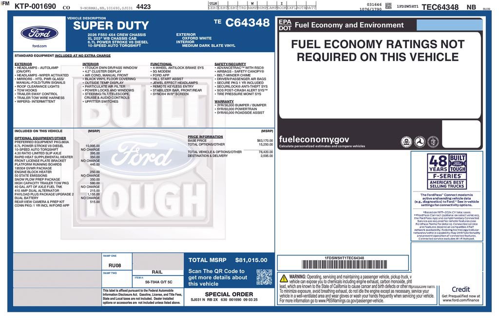 New 2026 Ford F550 4x4 Crew Cab image 50