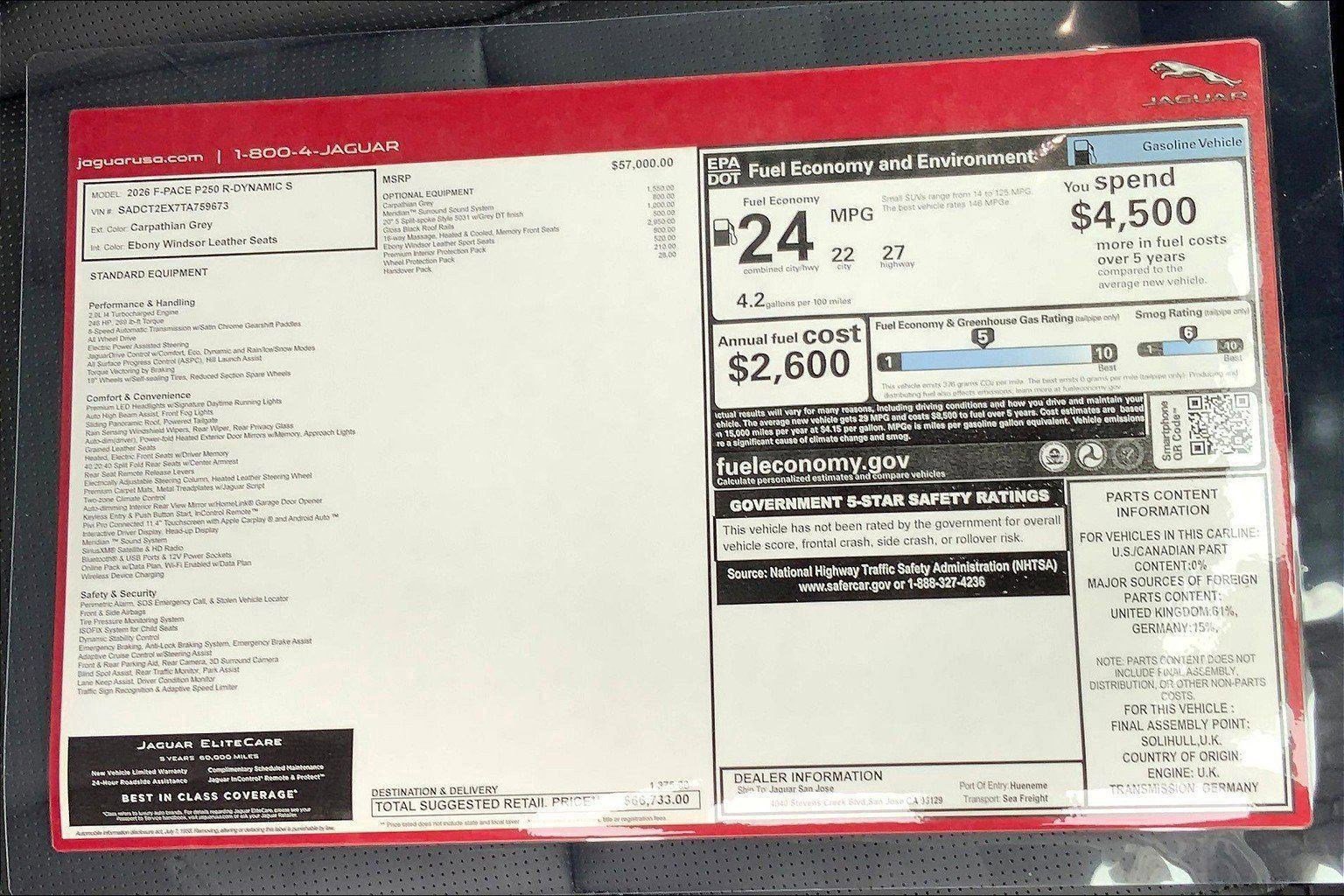 New 2026 Jaguar F-PACE R-Dynamic S AWD/4WD image 15