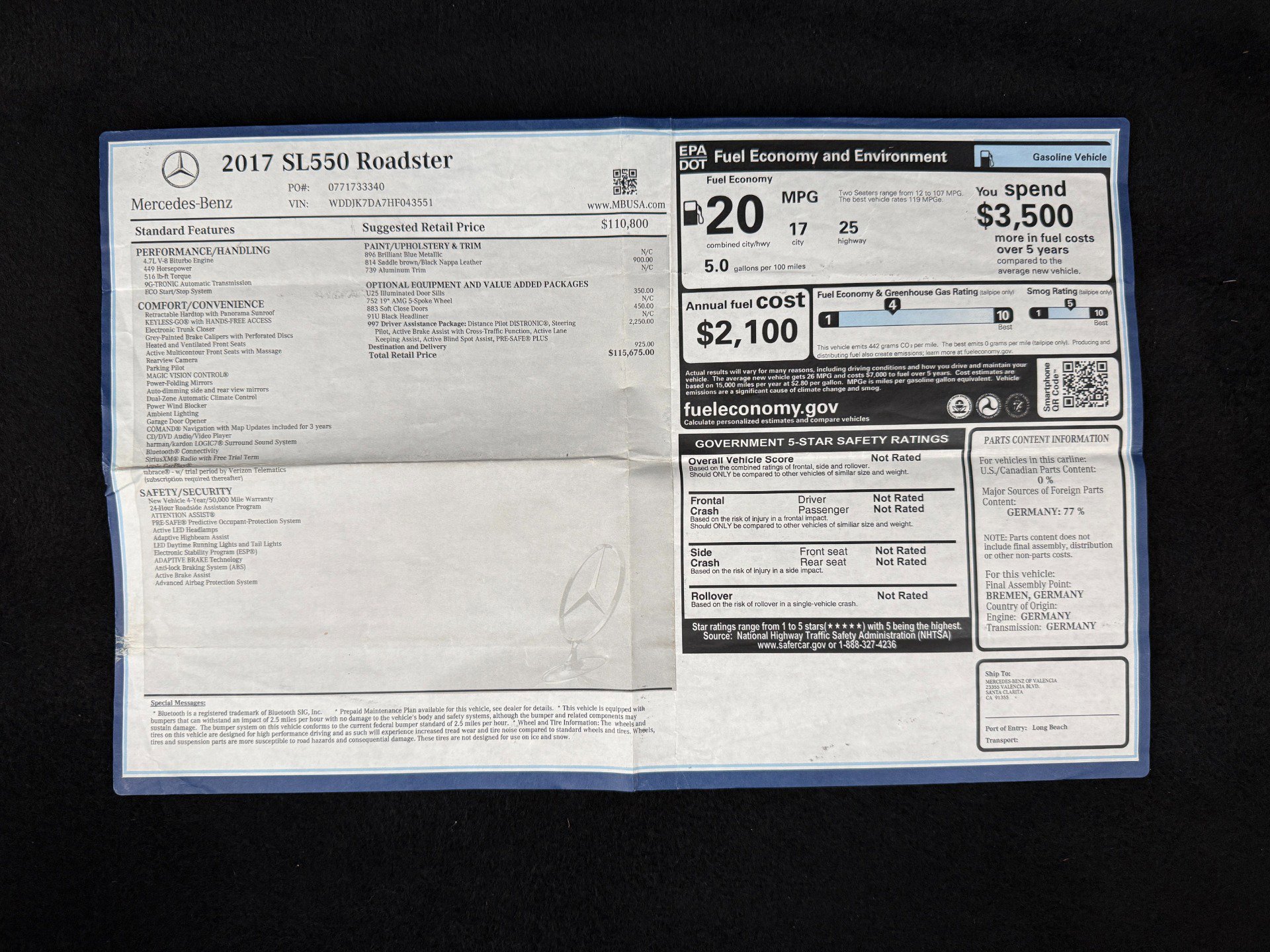 Used 2017 Mercedes-Benz SL 550 image 3