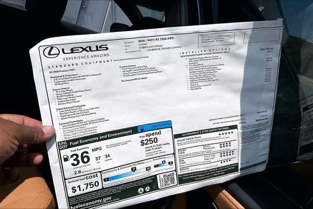 New 2026 Lexus RX 350h w/ Accessory Package (K3) AWD/4WD image 14