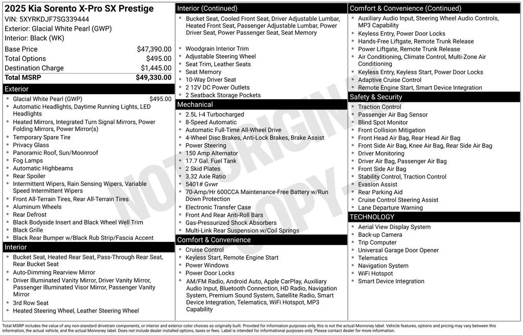 Certified 2025 Kia Sorento SX Prestige AWD/4WD image 35