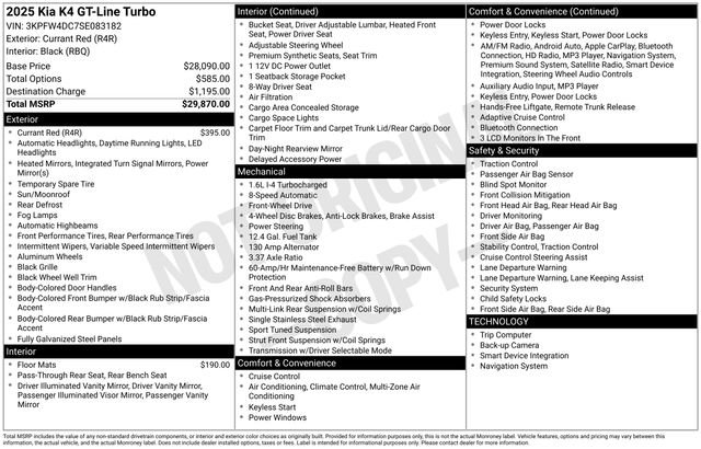 Certified 2025 Kia K4 GT-Line Turbo FWD image 15