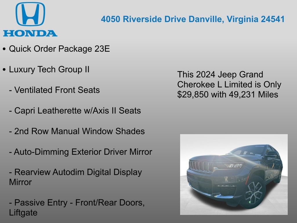 Used 2024 Jeep Grand Cherokee L Limited w/ Luxury Tech Group II image 7