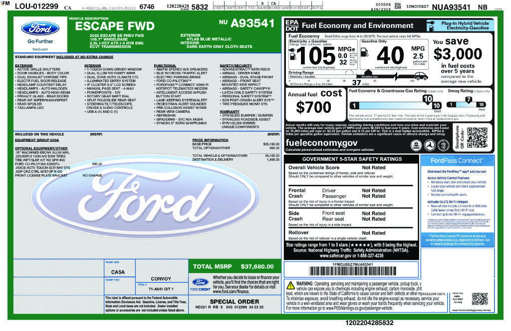 Used 2022 Ford Escape SE FWD image 2
