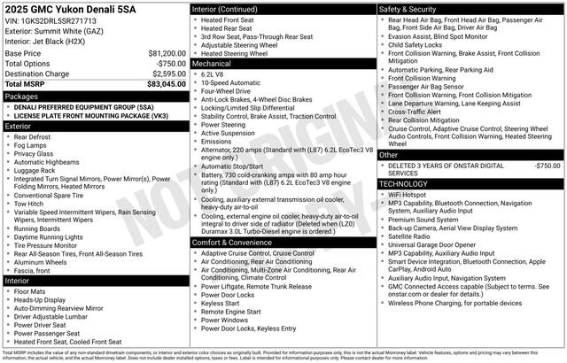 Certified 2025 GMC Yukon Denali AWD/4WD image 48