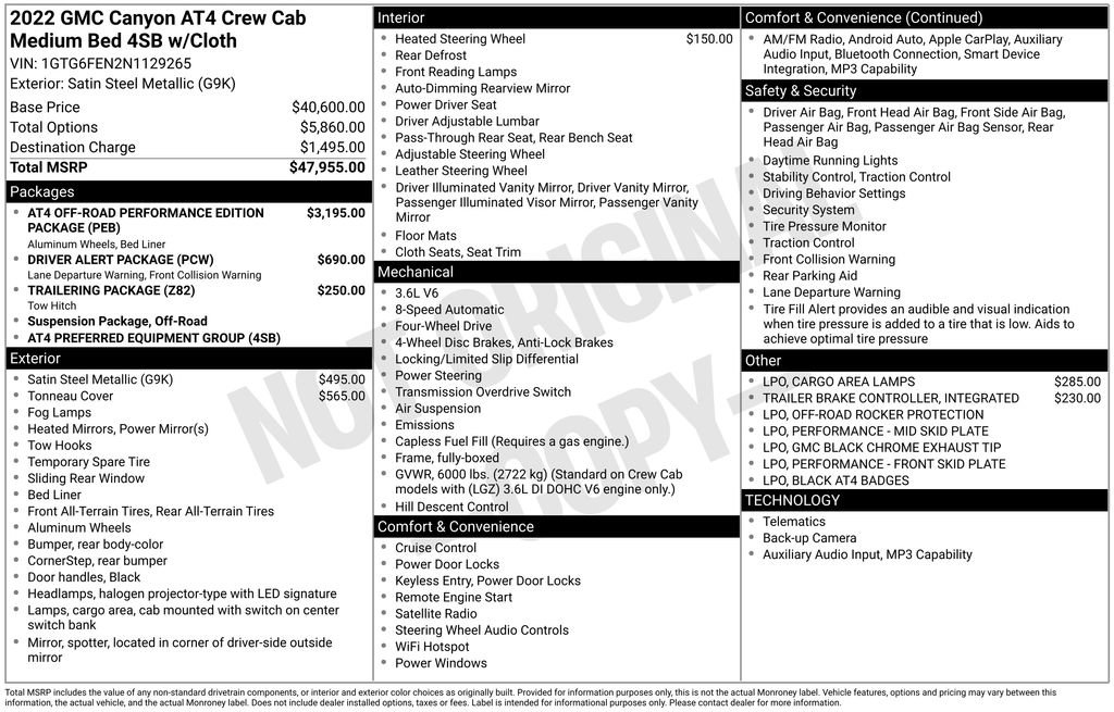 Used 2022 GMC Canyon AT4 AWD/4WD image 6