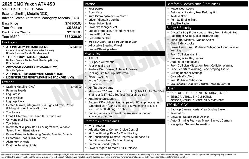 Certified 2025 GMC Yukon AT4 w/ AT4 Premium Package AWD/4WD image 5