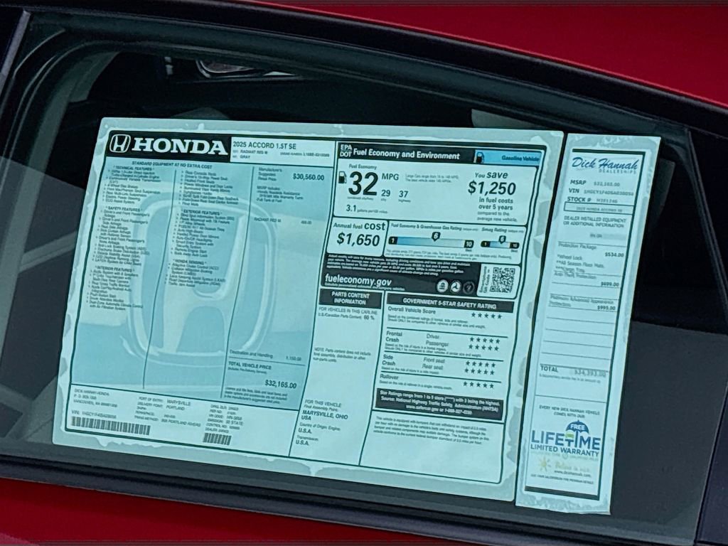 New 2025 Honda Accord SE image 25