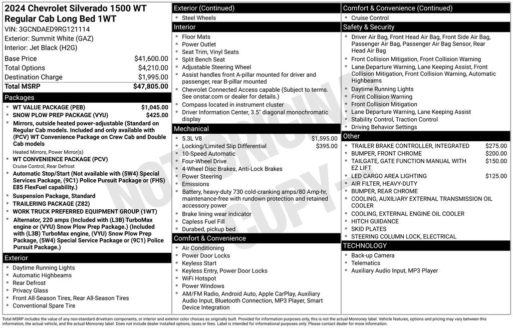 New 2024 Chevrolet Silverado 1500 W/T w/ WT Value Package AWD/4WD image 5