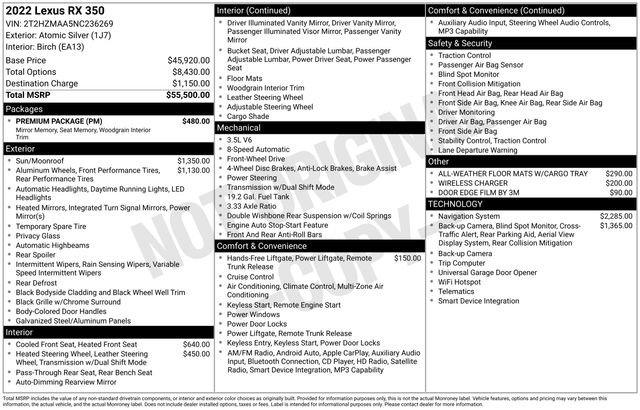 Used 2022 Lexus RX 350 FWD w/ Premium Package image 46