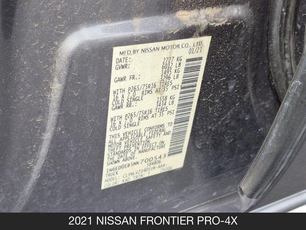 Used 2021 Nissan Frontier PRO-4X w/ Pro-4x Utility Package AWD/4WD image 27