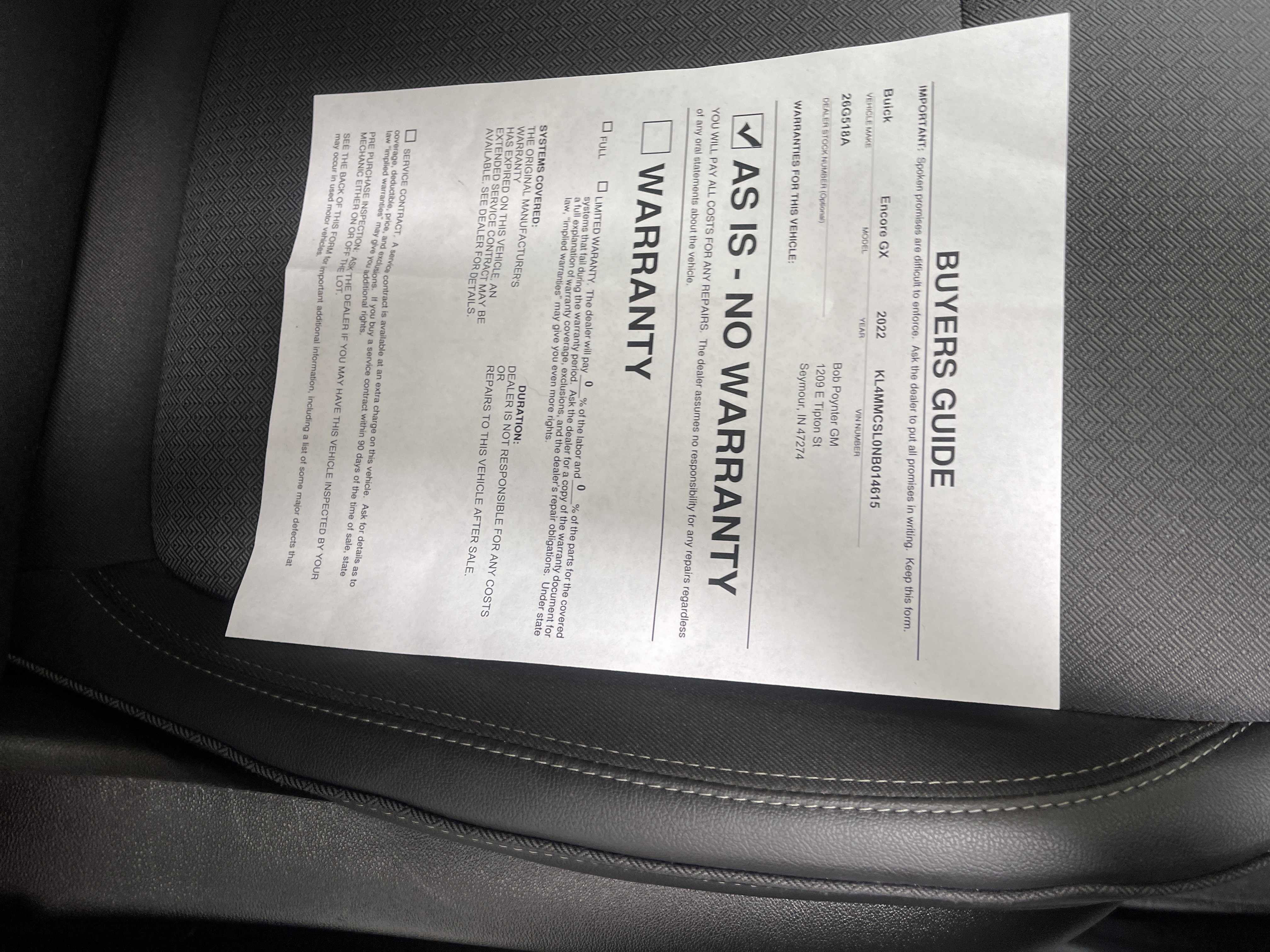 Used 2022 Buick Encore GX Preferred w/ Cold Weather Comfort Package image 27