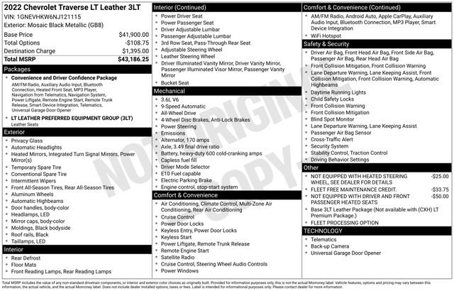 Used 2022 Chevrolet Traverse LT image 31