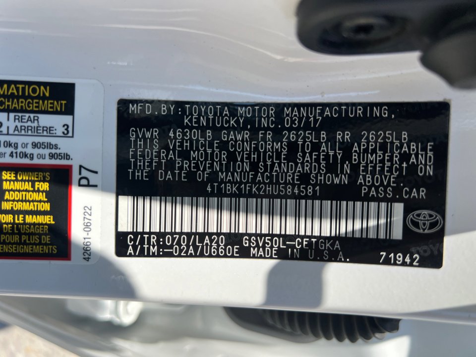 Used 2017 Toyota Camry XLE FWD image 34