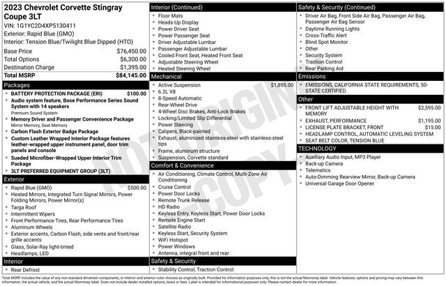 Used 2023 Chevrolet Corvette Stingray Premium Cpe w/ Battery Protection Package image 34