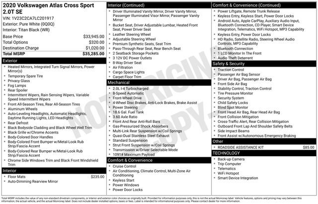 Used 2020 Volkswagen Atlas Cross Sport SE image 30