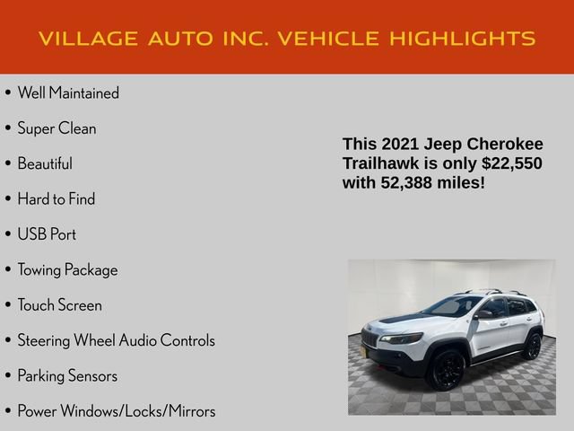 Used 2021 Jeep Cherokee Trailhawk w/ Trailer Tow Group AWD/4WD image 7