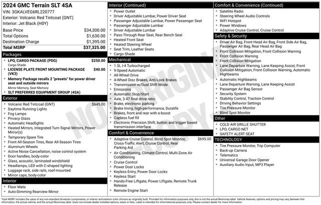 Used 2024 GMC Terrain SLT w/ LPO, Cargo Package AWD/4WD image 18