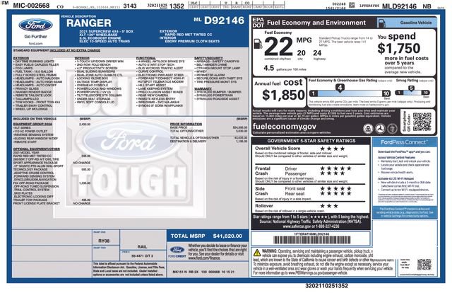 Used 2021 Ford Ranger XLT w/ Equipment Group 302A High AWD/4WD image 5