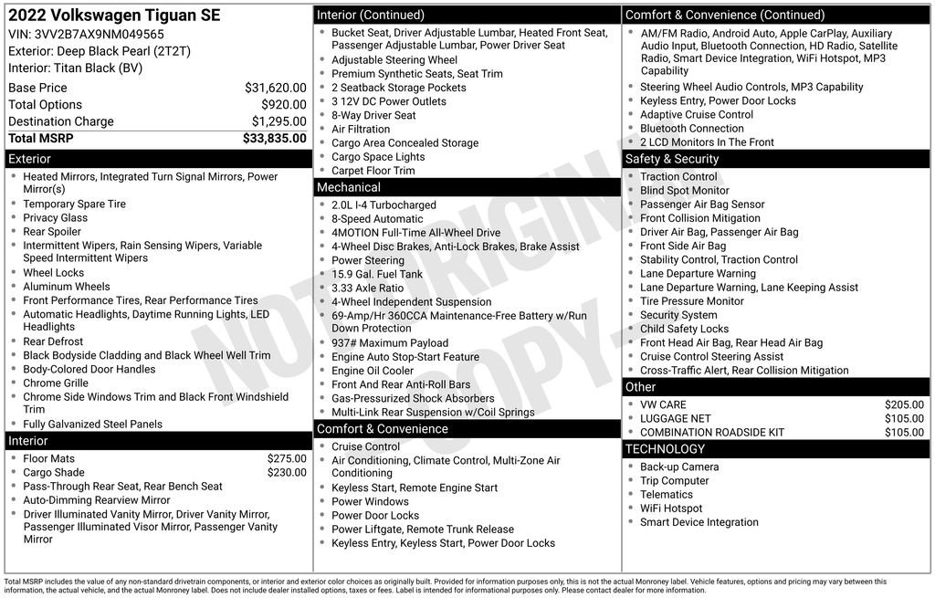 Used 2022 Volkswagen Tiguan SE image 38