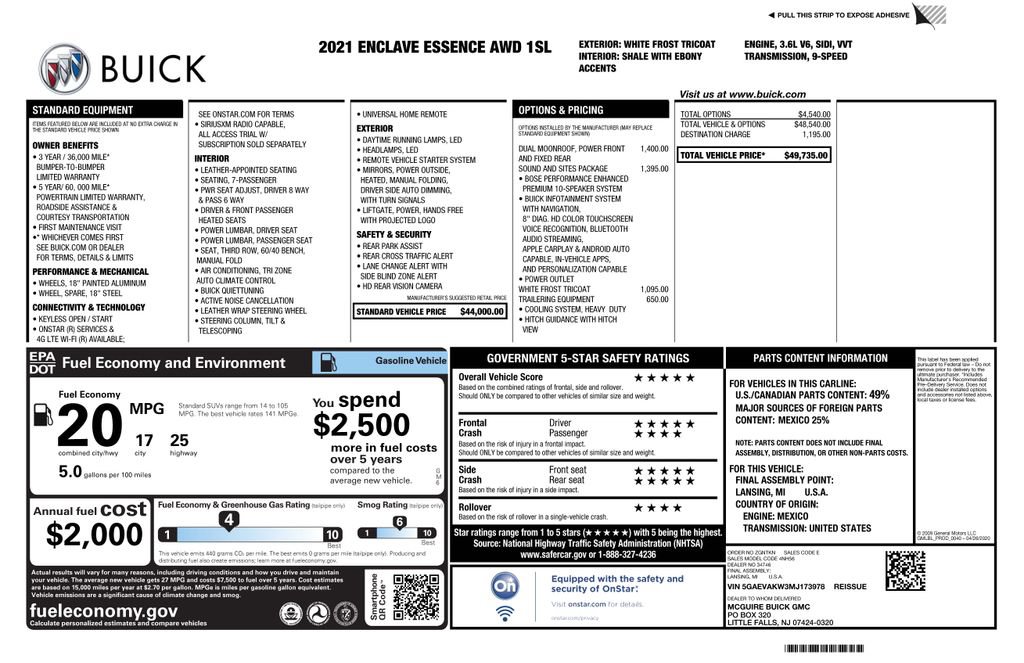 Used 2021 Buick Enclave Essence w/ Sound and Sites Package image 4