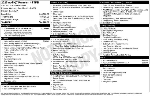 Used 2025 Audi Q7 2.0T Premium w/ Convenience Plus Package image 43