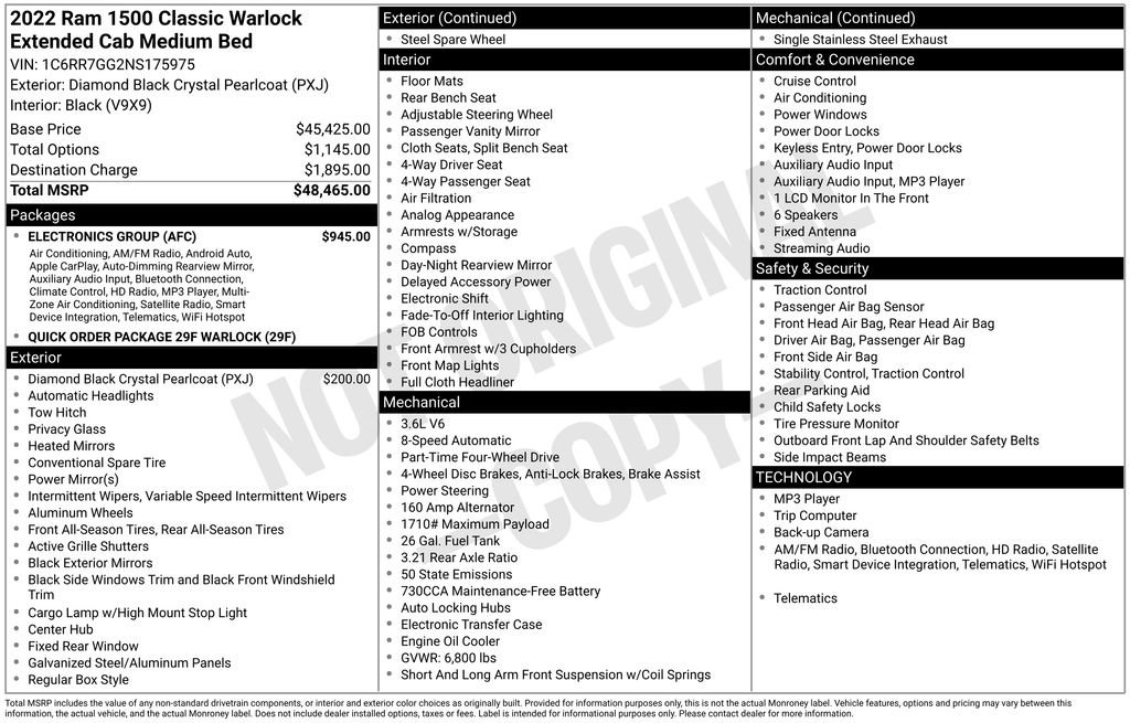 Used 2022 RAM 1500 Classic Warlock w/ Electronics Group image 28