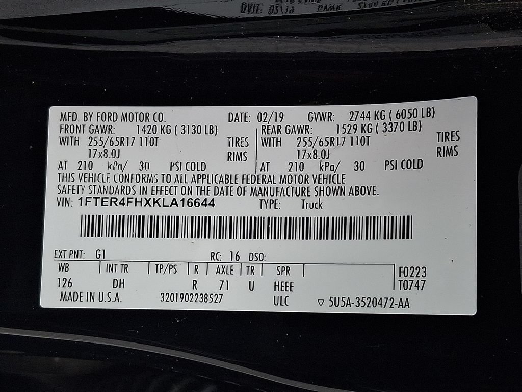 Used 2019 Ford Ranger Lariat w/ Equipment Group 501A Mid AWD/4WD image 26