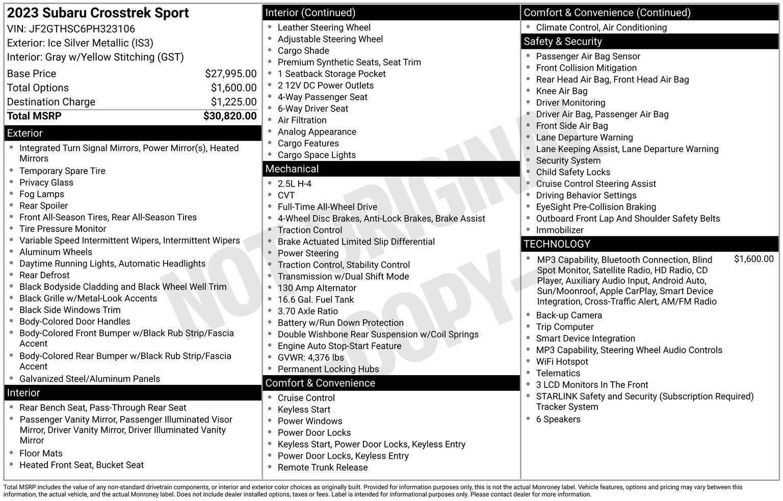 Certified 2023 Subaru Crosstrek 2.5i Sport AWD/4WD image 35